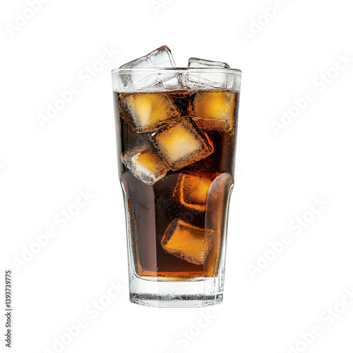 glass of cola with ice