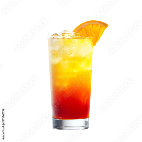 glass of orange juice with ice