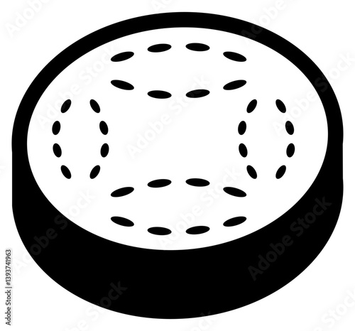 icon of halved eggplant showing seeds and interior used in Thai BBQ and stir-fry dishes.