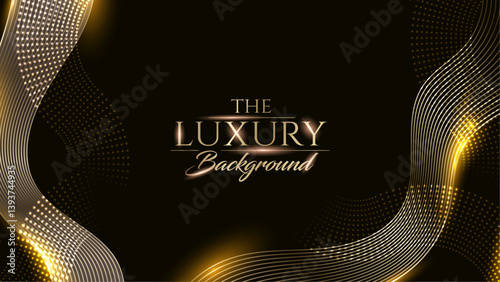 Black and Gold Award Background. Modern Luxury and Premium Design Template. Beautiful Wedding Template. Celebrating Graphics for Birthday and Event occasion. Royal Looking Creative Design Pattern.