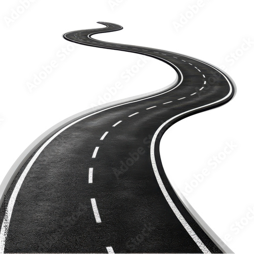 Twisty road isolated