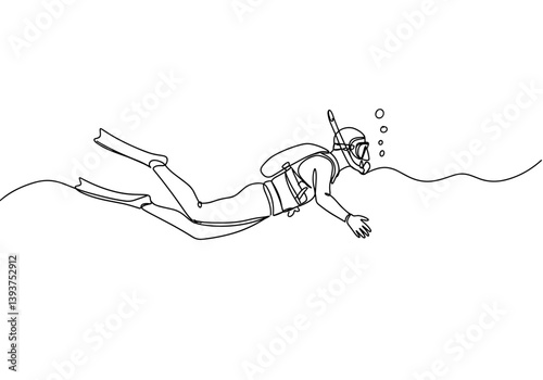 Scuba Diver Exploring Underwater Coral Reef – Ocean Adventure, Marine Life, and Diving Concept for Travel, Ecology, and Sport Tourism