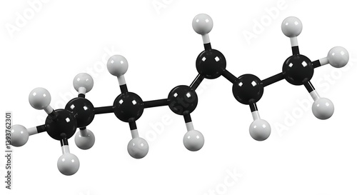 Butane Molecule Model Representing Organic Chemistry and Chemical Structure
