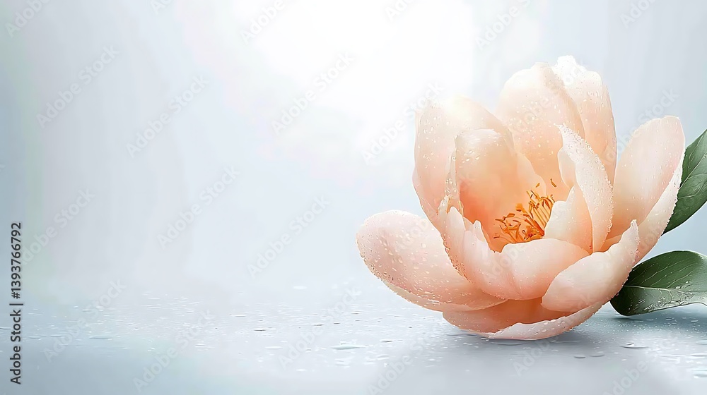 Fototapeta premium Spring flora blooming flower in nature serene environment soft light viewpoint
