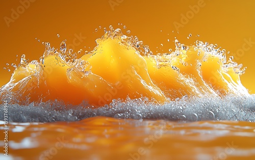 Golden abstract wave energy nature