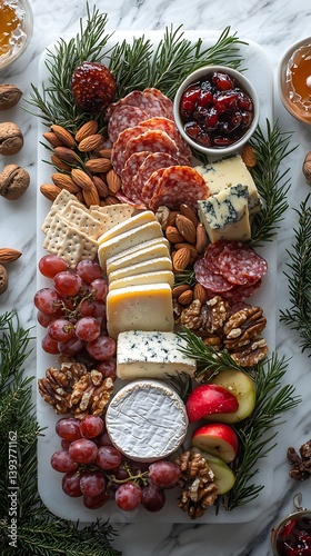Gourmet charcuterie board festive food