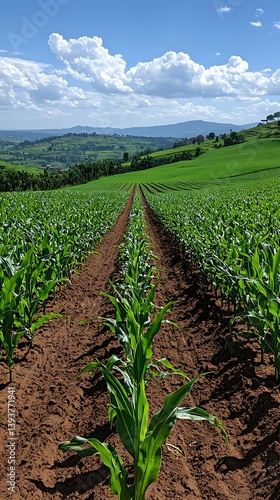 Green field path landscape