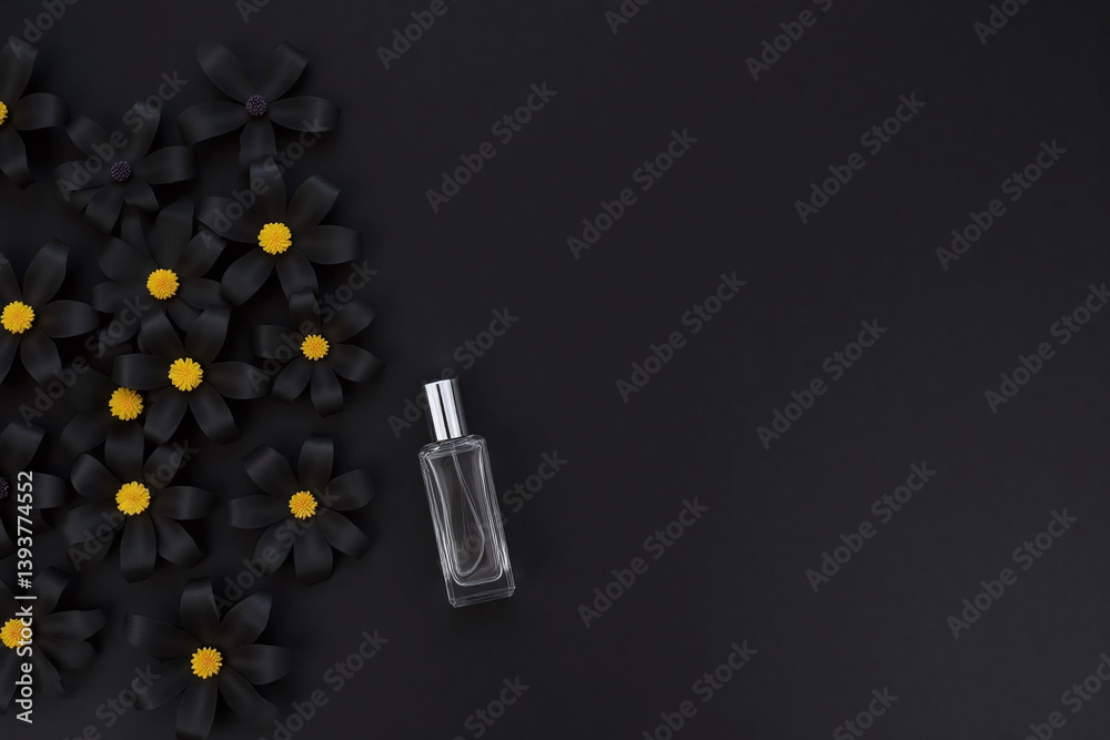 Naklejka premium bottle of perfume sitting on top of a table