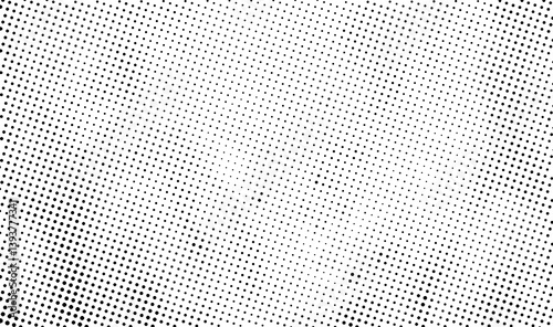 Black Halftone Dotted Texture on White Background – Grunge Comic Style Overlay for Vintage Paper Effect, Retro Pop Art Design Element
