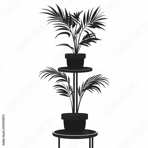Elegant Indoor Houseplant in Modern Living Room Adds Tropical Flair and Decorative Greenery