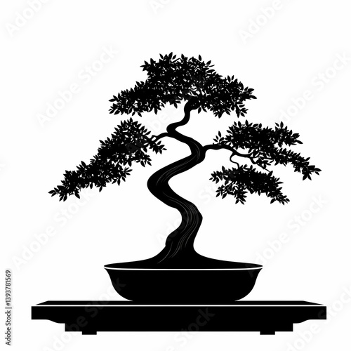 Minimalist Bonsai Tree Silhouette: Asian Influence in Home Decor & Gardening
