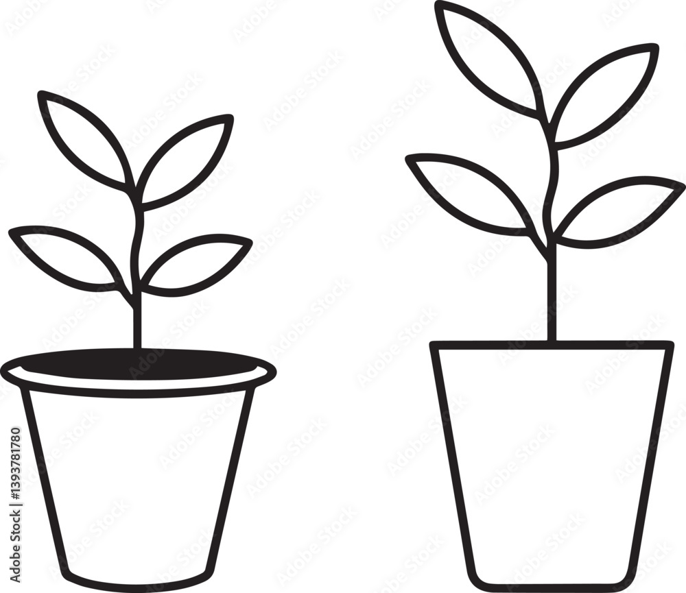 plant in pot line art, vector illustration of a plant line art , plant in pot silhouette vector black and white plant in pot line art, vector illustration of a plant line art , plant in pot silhouette vector black and white