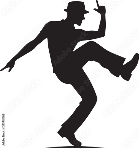 Black and white dancing vector