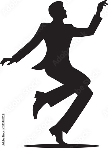 Black and white dancing vector