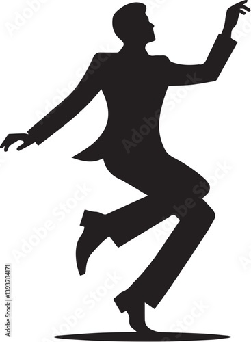 Black and white dancing vector