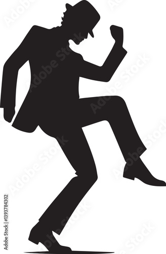 Black and white dancing vector