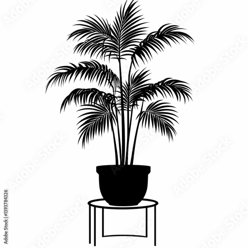 Stylish Indoor Palm Silhouette Art: Modern Minimalist Botanical Decor for a Peaceful Living Room