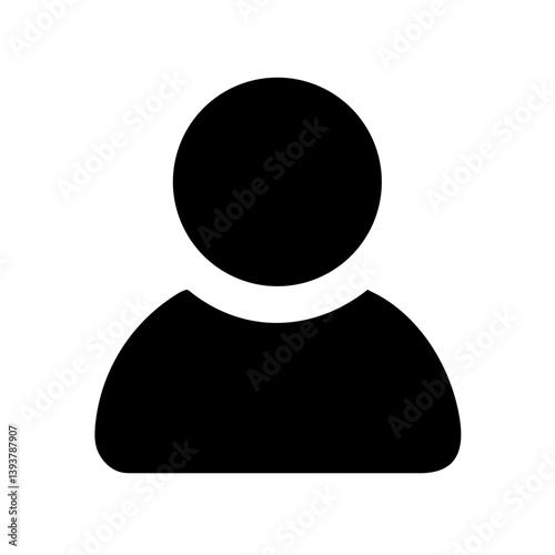 User Silhouette Representing Profile or Account Icon Design