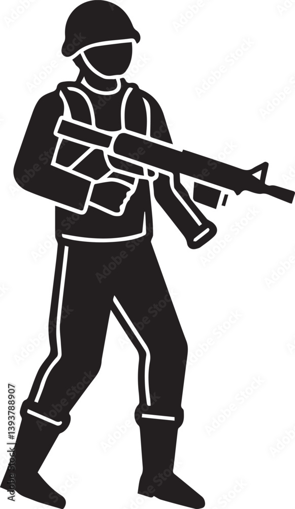army vector illustration, army silhouette vector black and white full body army vector illustration, army silhouette vector black and white full body