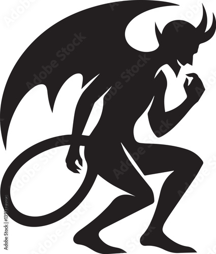 black vector silhouette of devil