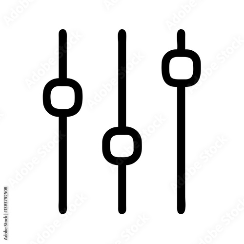 Vertical Sliders Representing Control Panel or Settings Icon Design