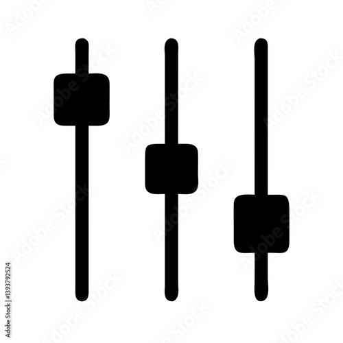 Vertical Sliders Representing Control Panel or Settings Icon Design