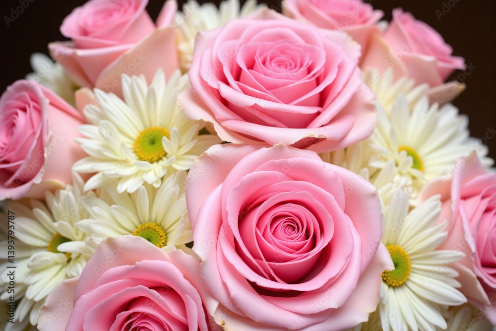 Fototapeta premium bouquet of pink and white flowers in a vase