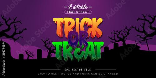 Trick or treat text style, editable text effect.