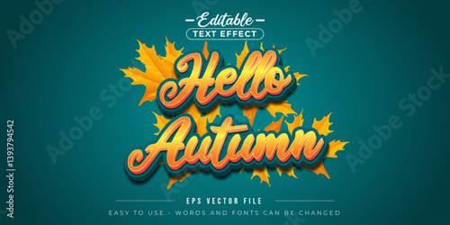 Hello autumn editable text effect.