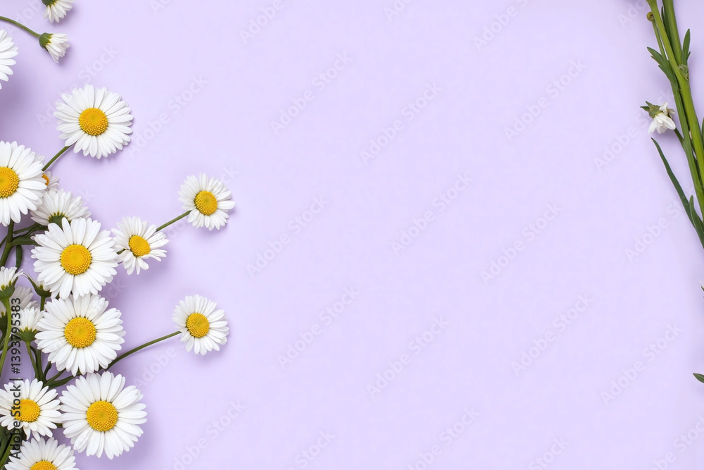 Fototapeta premium bunch of flowers on a purple background