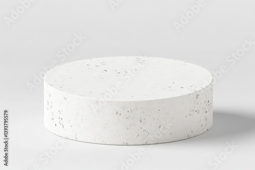 Wallpaper Mural Round, white, speckled pedestal.  A simple, circular, textured platform Torontodigital.ca