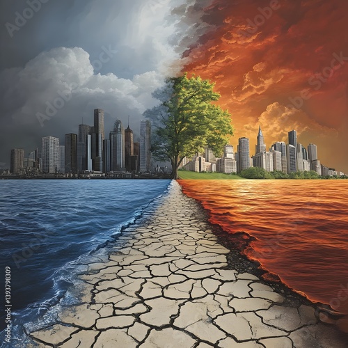 sunset over the city