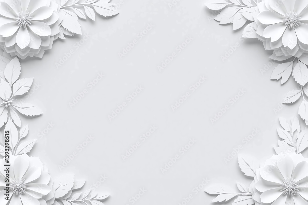 Obraz premium white paper flowers in the shape of a heart
