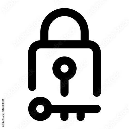 icon keylock with style outline