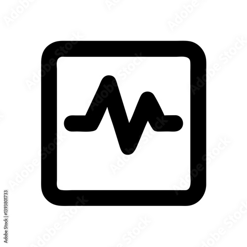 Waveform in Square Representing Audio or Visual Feedback Icon Design
