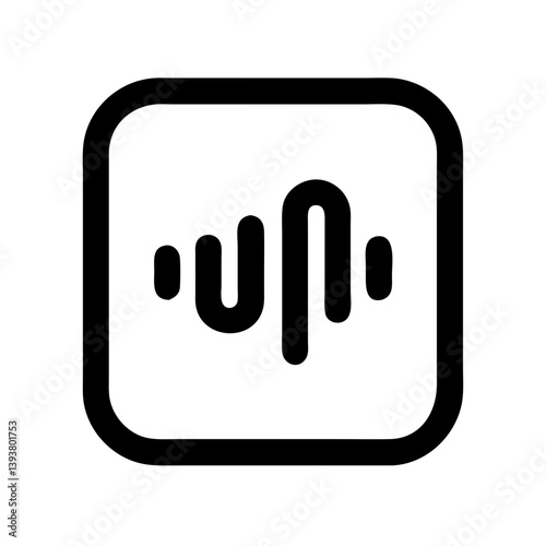 Waveform in Square Representing Audio or Visual Feedback Icon Design