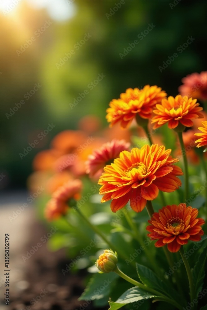 Vibrant Heleniums create a sunlit flowerbed border , bloom, border, orange Vibrant Heleniums create a sunlit flowerbed border , bloom, border, orange