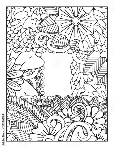 borders adult coloring pages. frame with flowers