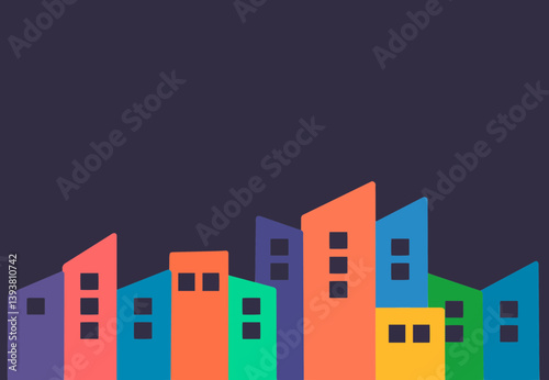 colorful city buildings