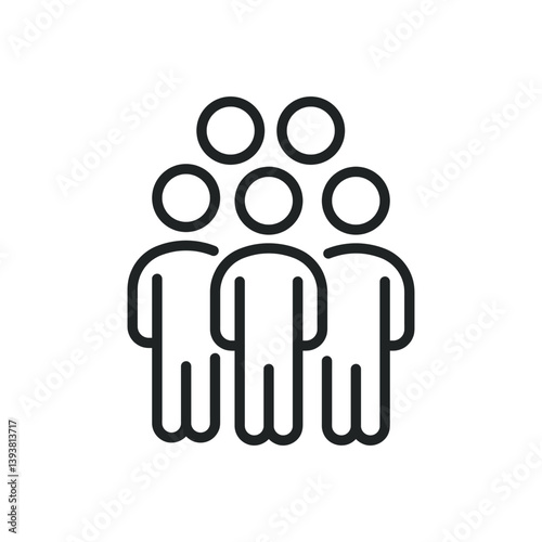 People group thin line icons. Editable stroke and Perfect pixel on transparent background