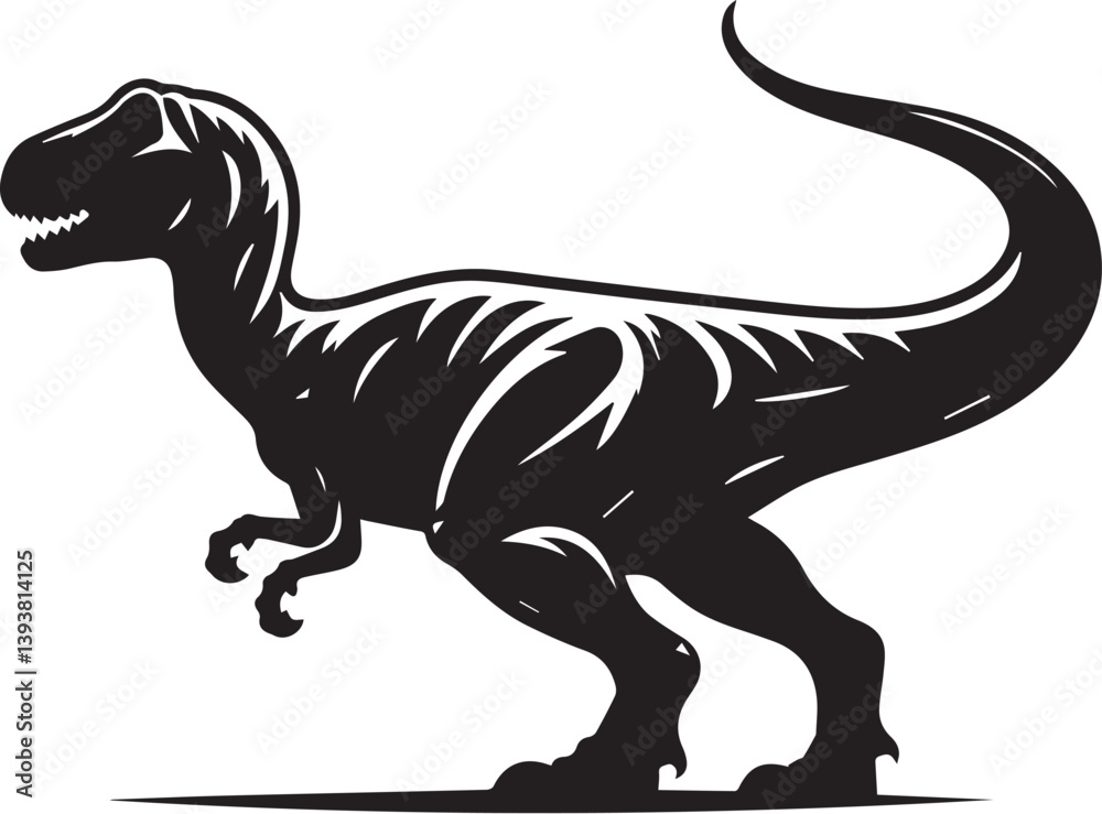 Fototapeta premium black dinosaur silhouette