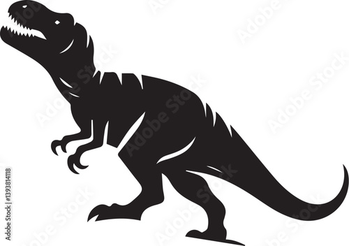 black dinosaur silhouette