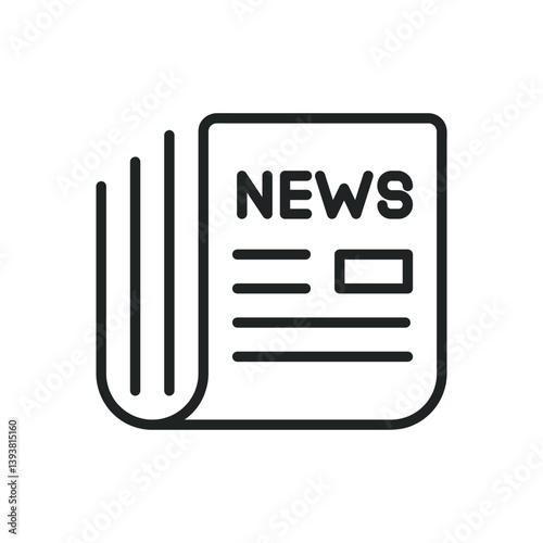 Newspaper thin line icons. Editable stroke and Perfect pixel on transparent background