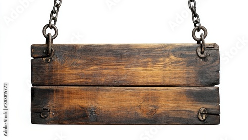 Rustic wooden sign hanging on chains (3)