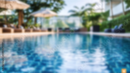Wallpaper Mural blurred empty Swimming pool background can be used for mocking up or display product to make advertising. Ai Generated Images Torontodigital.ca