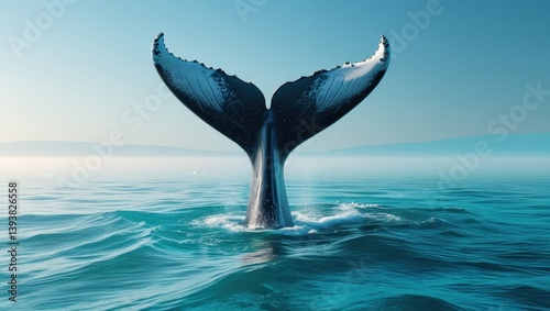 Wallpaper Mural Majestic Whale Fluke Emerging from Ocean Waters Stunning Wildlife Scene Torontodigital.ca