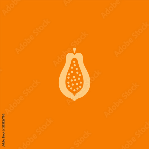 Simple Papaya Logo – A clean papaya logo representing tropical flavor and nutrition.