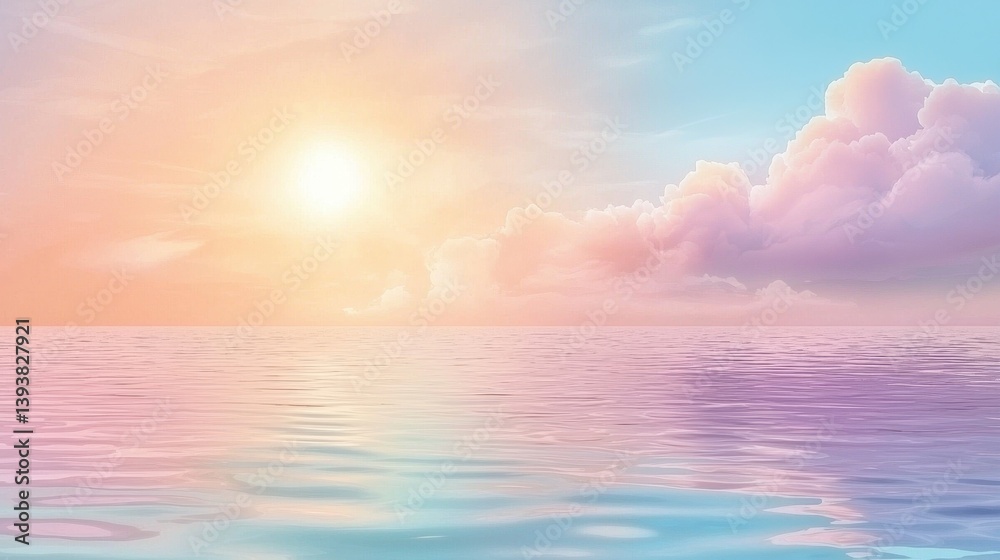 Serene Ocean Horizon at Sunrise with Delicate Reflection Serene Ocean Horizon at Sunrise with Delicate Reflection