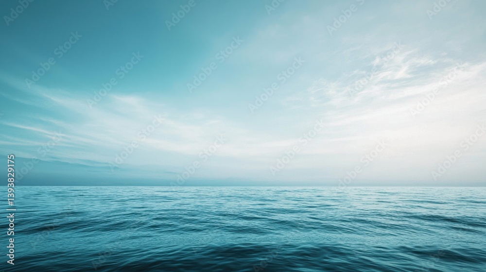 Fototapeta premium Expansive Minimalist Ocean View Under a Soft Blue Sky
