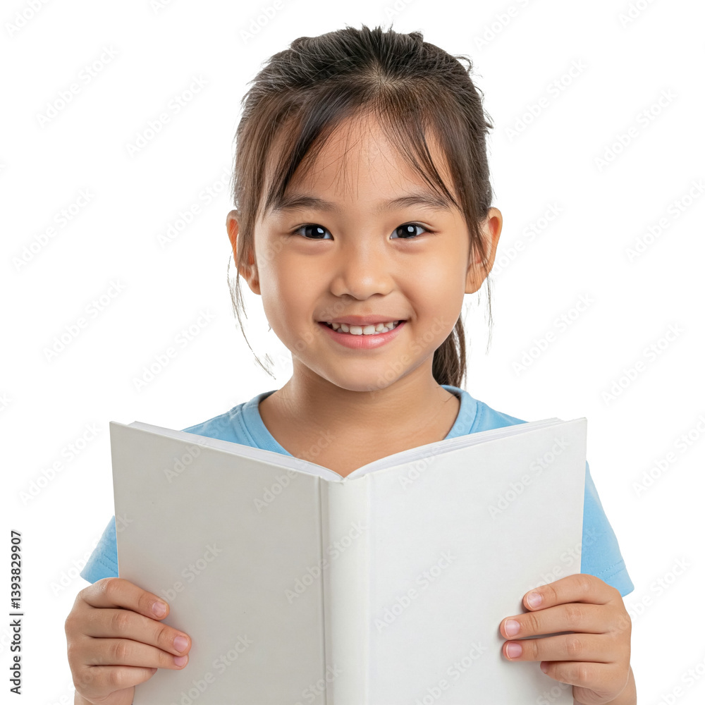 little girl reading a book isolated on white little girl reading a book isolated on white